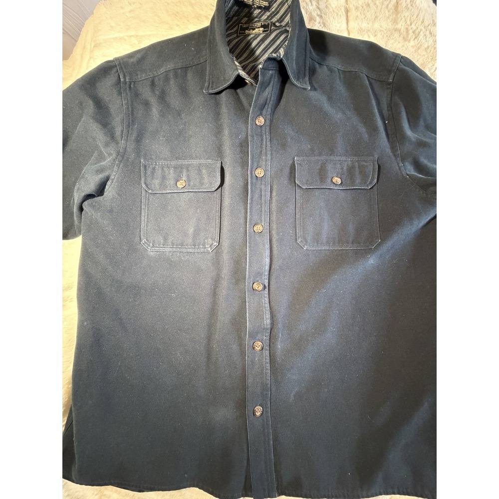 Levi's Shacket Faux Suede Shirt Jacket Large Blue Button-Up Preppy Vintage Y2K